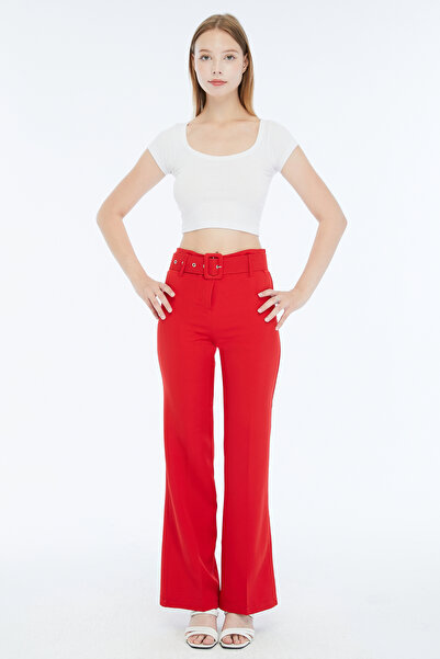 HANIMCA GİYİM High Waisted Summer Half Spanish Flare Palazzo Women's Pants wi...