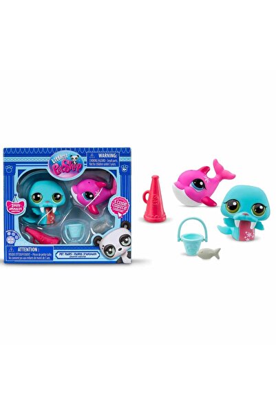 TOYFEST Littlest Pet Shop Minişler 2’li Figür Seti S1 - Deniz Aygırı ve Yunus...