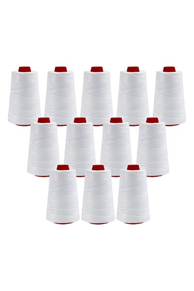 FDM Çuval Ağzı Dikiş Makinesi İpi 5 Kat Beyaz %100 Polyester Konik Makara Çuv...
