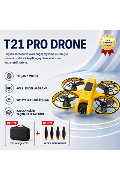 hızlı store T21 PRO Drone Çift HD Kamera FPV Canlı Yayın Fırçasız Motor Engel...