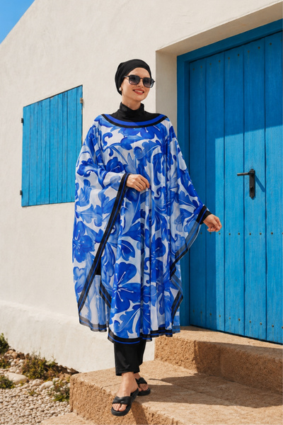 tarzınısec Kimono Pareo - Hijab Pareo - Model Mediterranean 240x135 Cm