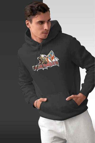 buzagi tasarım ürünleri Iron Maiden Oversize Hooded Unisex Sweatshirt