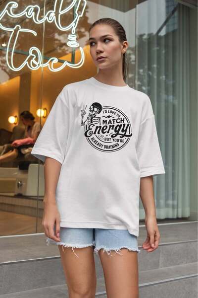 buzagi tasarım ürünleri Sarcastic Oversize Unisex White T-Shirt