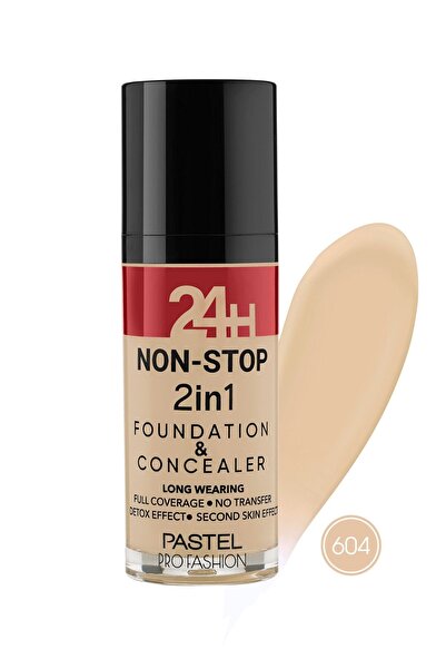 Pastel 24h Non-stop 2in1 Foundation & Concealer - Fondöten & Kapatıcı 604 Van...