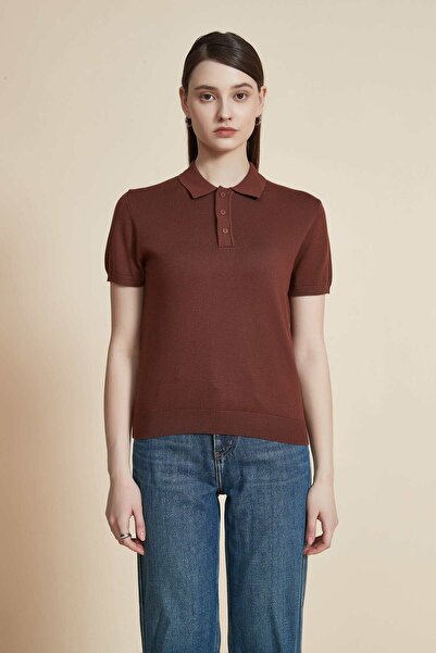 Yola Solid Shirt Collar Short Sleeve Top