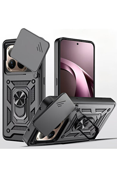 Rivor Xiaomi Mi 17T Uyumlu Kılıf Kamera Sürgülü Standlı Yüzüklü Darbe Emici K...