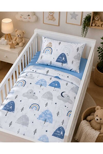 Yada Baby %100 Pamuklu Kumaştan Bebek 5 Parça Yorgan Ve Nevresim Takımı & Uyk...
