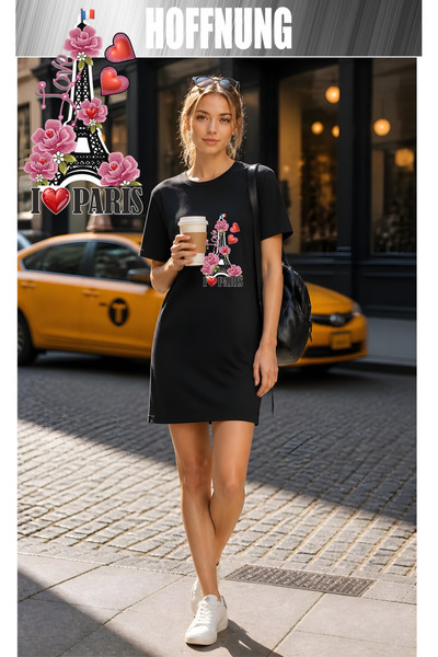 HOFFNUNG Women's Short Sleeve Crew Neck T-Shirt Dress Nightgown