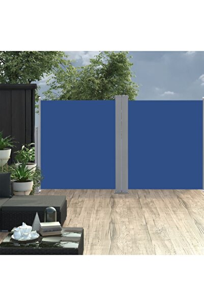 Concept Copertină laterală retractabilă, albastru, 140 x 600 cm