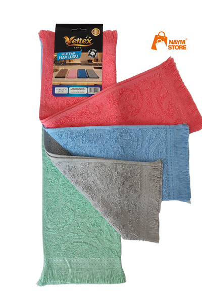Veltex Set of 4 Patterned 30X50 Gift Kitchen Hand Towels