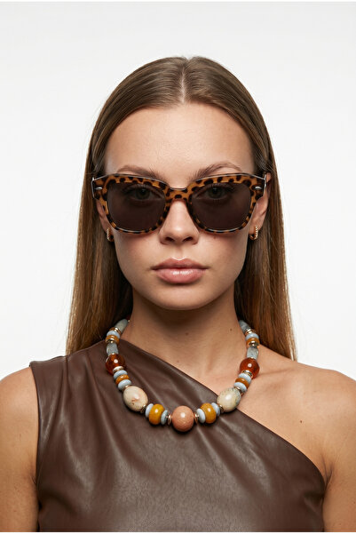Houseofeyeris Leovia Leopard Frame – Cat-Eye/Rectangle Sunglasses – Black Len...