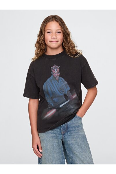 GAP Erkek Çocuk Siyah Star Wars Grafikli T-Shirt