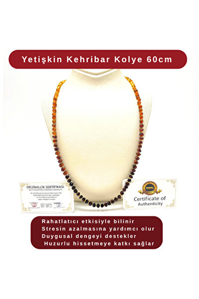 YILDIZ DOĞAL TAŞ SERTİFİKALI YETİŞKİN KEHRİBAR KOLYE 60 CM UNİSEX
