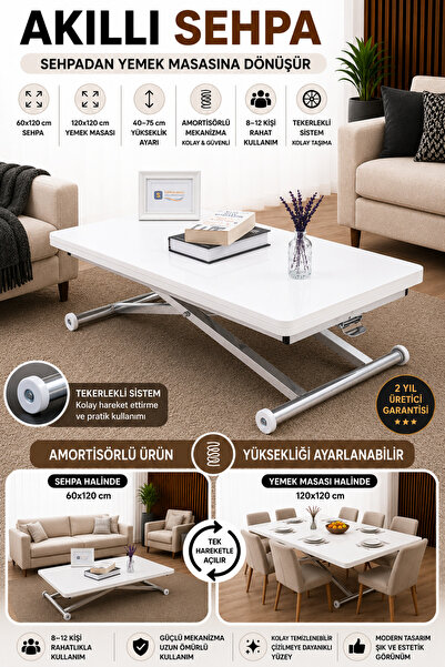Smart Coffee Table Home Top Table Mdf White Oval Corner Bottom Foot Chrome Plated