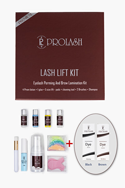 Prolash Lifting مجموعة كاملة من أدوات رفع الرموش، صبغة رموش الحواجب باللونين ...