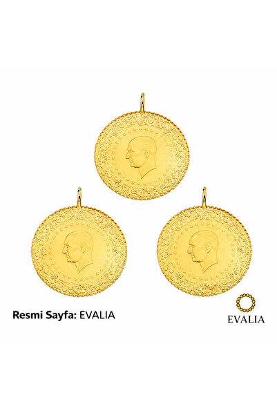 Evalia Takı 3 Adet Çeyrek Altın Kaplama Kolye Ucu