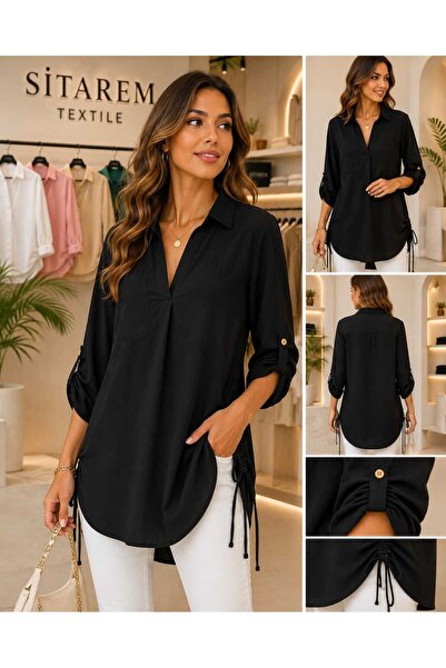 MODA kaş kumaş yandan bağlamalı tunik,tunik,yazlık tunik