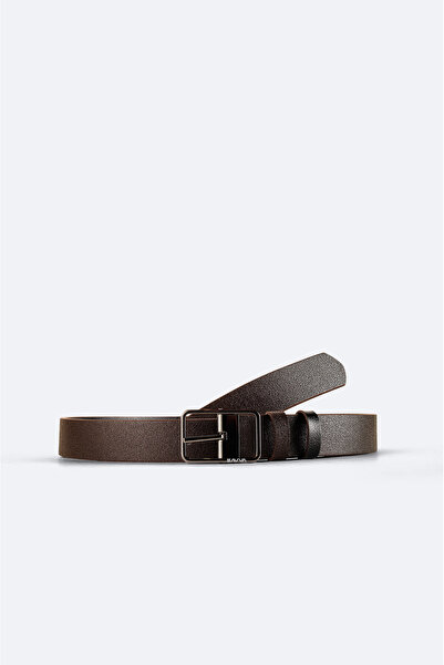 Avva Men's Black-Brown Double Sided Floater Patterned 100% Leather Belt A41Y9310