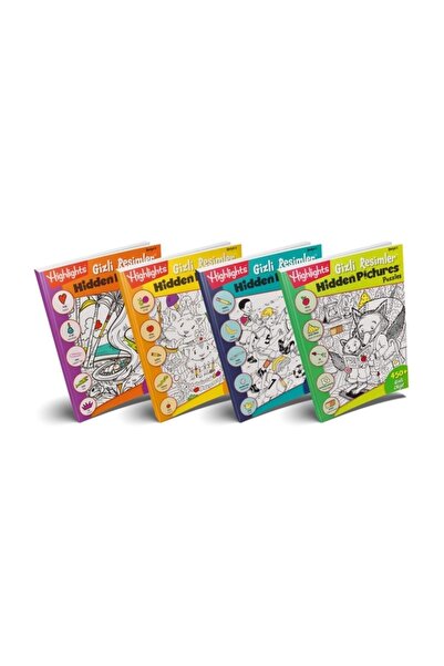 Dikkat Atölyesi Yayınları Hidden Pictures Gizli Resimler 4'lü Set (6-10 Yaş)