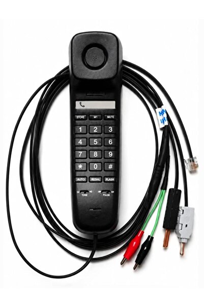 KAREL Test Telefonu SİYAH KABLO KESMELİ KESMESİZ UÇLU