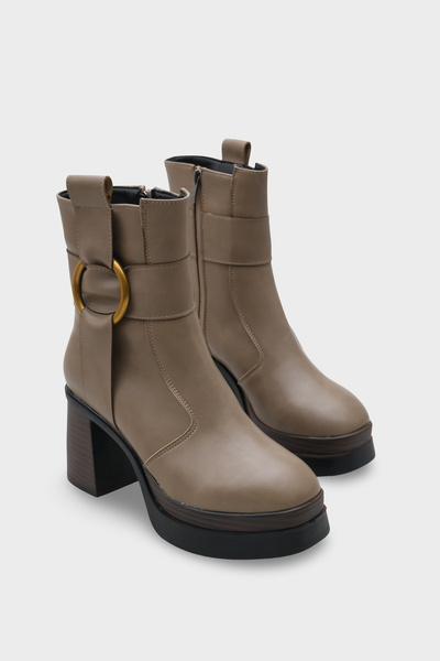 Capone Outfitters Γυναικείες μπότες με μεσαίο τακούνι με φερμουάρ στο πλάι Ti...