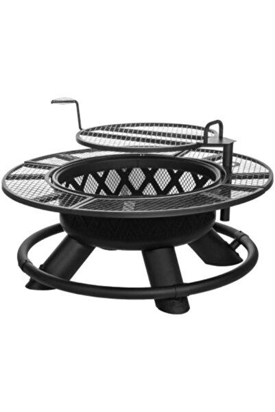 Bali Ranch Outdoor Steel Fire Pit with Swivel Grill 47inch