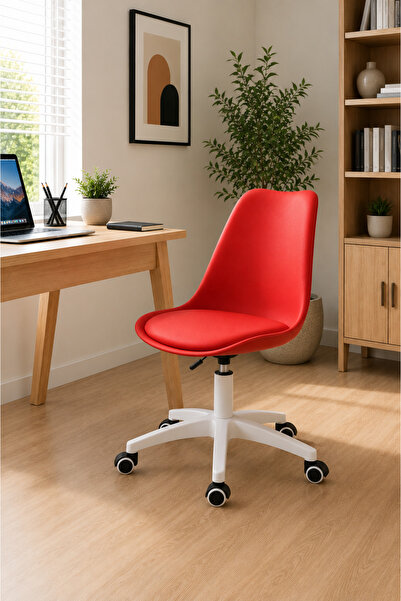 Taimi Ergonomic 360° Swivel Adjustable Height Office Chair, Padded, with whee...