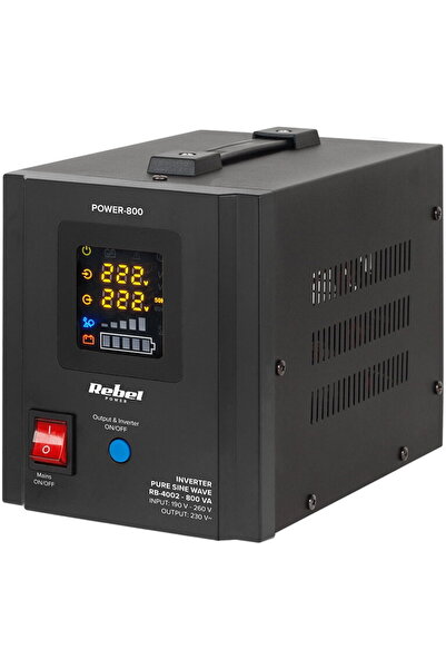 Rebel SINUS PUR 800VA 500W 12V Tensiune intrare 190 - 260 V AC, Frecventa iesire 50/60 Hz +/-0,5 Hz