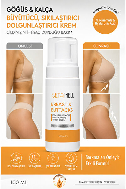 Setamell Dikleştirıci Dolgunlaştırıcı Sıkılaştırıcı Göğüs Bakım Kremi 100 ml