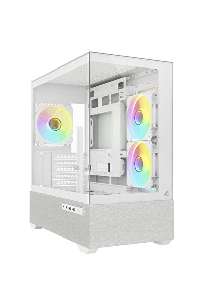 SHARKOON MK7 ARGB tower case white tempered glass