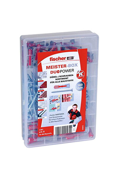 Fischer Meister-Box DUOPOWER plus șurub - diblu - gri deschis / roșu - 160 bu...