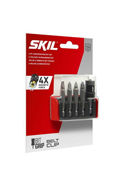 SKIL Red SKIL 2610S00915 Top Bottom Set of 5 screwdriver bits + a magnetic ad...