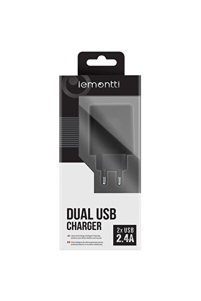 lemontti Încărcător - Încărcător USB dual - 2xUSB 1A și 2.4A