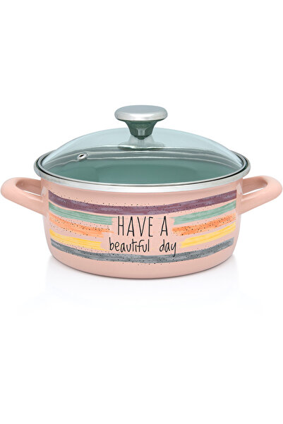 Metalac Oala 4l cu capac din sticla Divan Dan Metalacemail/20cm/4l