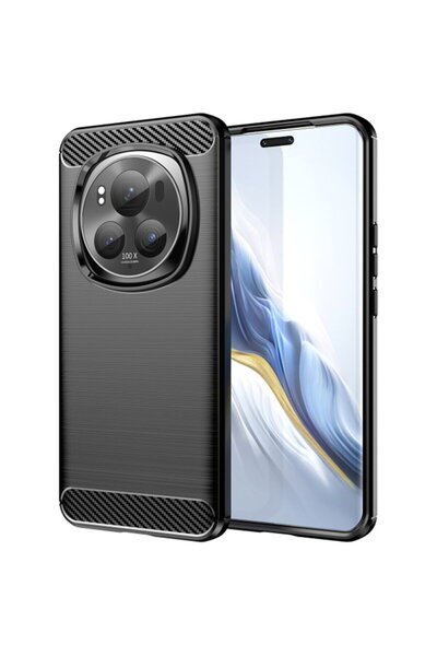 Techsuit Husă pentru Honor Magic6 Pro - Silicon Carbon - Negru