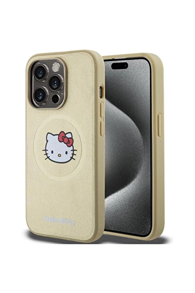Hello Kitty Husă MagSafe din piele cu cap de pisicuță pentru iPhone 14 Pro Ma...