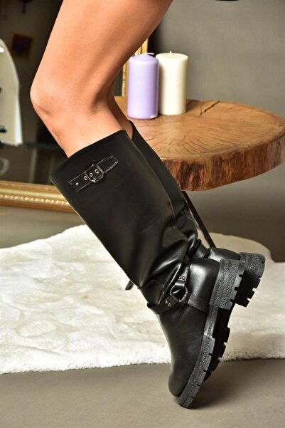 Fox Shoes R518296309 Crne ženske čizme sa patentnim zatvaračem