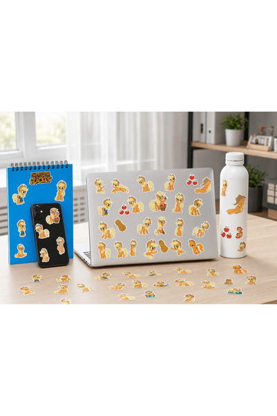 Simirna Tasarım Applejack My Little Pony Sticker Seti 36 Adet Fotoğraf Kağıdı...
