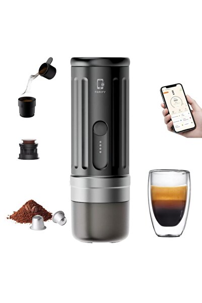 FAMIFY Espressor portabil, baterie de 13500 mAh, încălzire rapidă 92°C, contr...