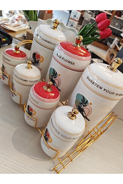 ACAR Cut Glassware 7-Piece Porcelain Spice Set