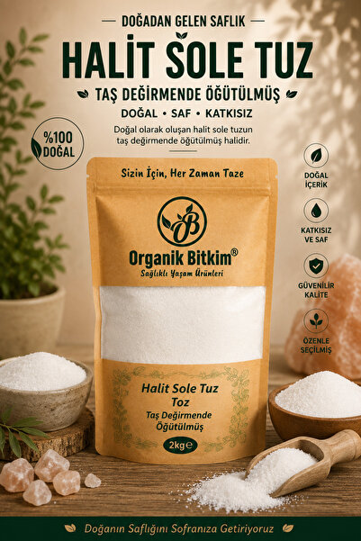OB Organik Bitkim Organik Bitkim Halit Sole Tuz Taş Değirmende Öğütülmüş 2 kg