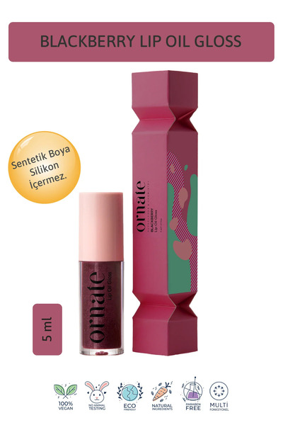 ORNATE Blackberry Lip Oil Gloss Dolgunlaştırıcı Efekt Nemlendirici, Parlatıcı...