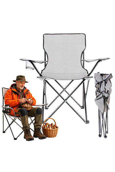 Mardil Scaun de camping pliabil Jack Mors cu suport pentru pahar, gri, scaun ...