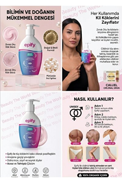 BEAUTY THE WORLD Organik İçerikli Tüy Dökücü Krem - Hassas Bölgeler İçin Doğa...