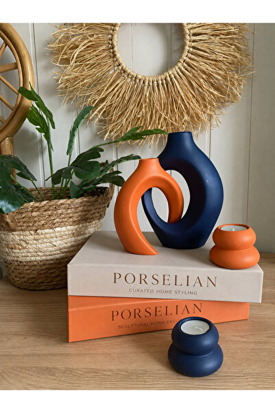 Porselian Set de vază și suport pentru lumânări Bohemian Lover, Sarmaşık