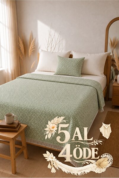 LUNGA VİTA Woven Pique Double 200X220 Multi-Purpose Bohemian Bedspread