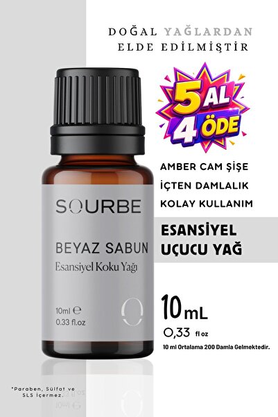 SOURBE Beyaz Sabun Esansiyel Uçucu Yağı Buhurdanlık Yağı Difüzör Esansı Hobi ...