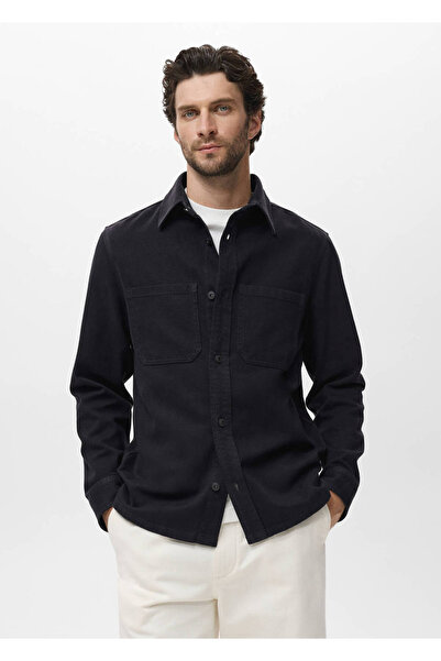 MANGO Man Jacheta camasa denim cu buzunare