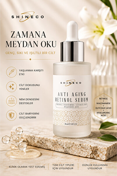 Shineco Anti Aging Retinol Serum 30 ml, Yaşlanma Karşıtı
