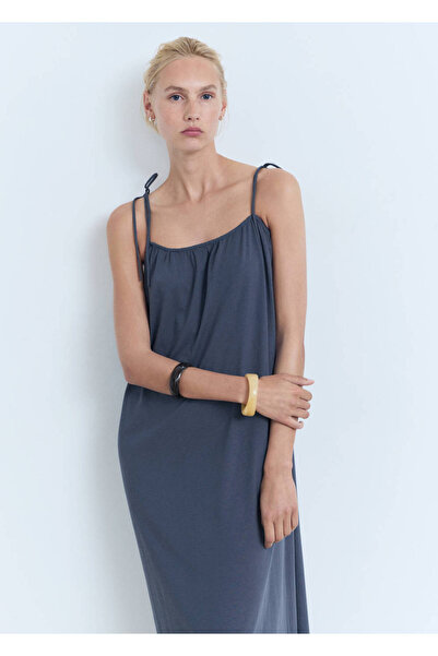 MANGO Woman Baumwollkleid mit Schleife
